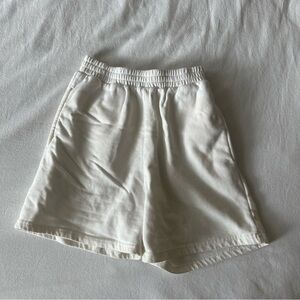 White sweat shorts